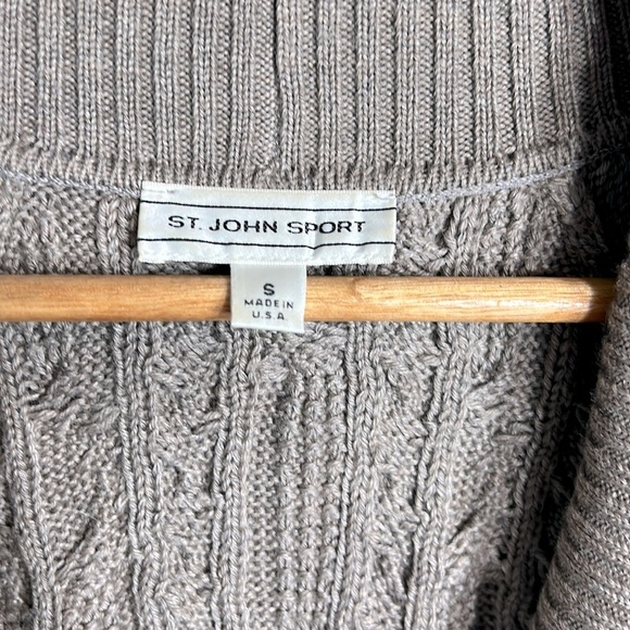St John Sport Cable Knit Wrap Cardigan Sweater size S - Picture 2 of 10